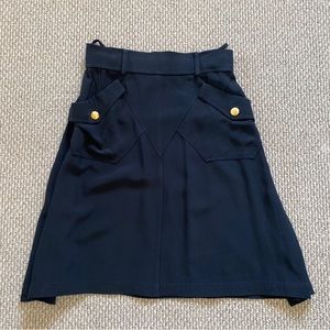 Authentic Chanel Black Skirt With Gold Buttons Size 38